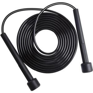 2 Black Durable PVC Jump Rope with Non-Slip Handles, Adjustable Length